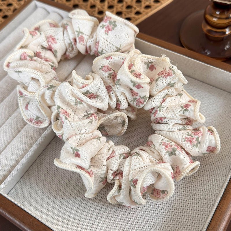 Pink Flower Scrunchie - For Hair - Abbott Atelier