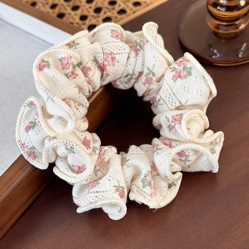 Pink Flower Scrunchie - For Hair - Abbott Atelier