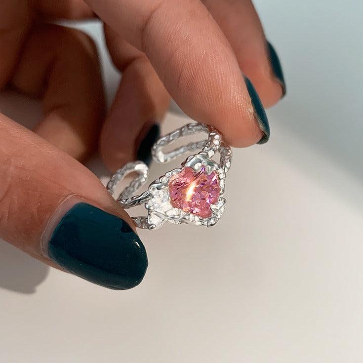 Pink Heart Ring (Solid Silver) - Hypoallergenic - Abbott Atelier