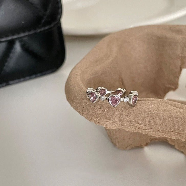 Pink Heart Ring (Solid Silver) - Hypoallergenic - Abbott Atelier