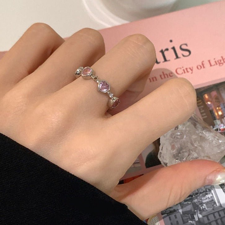 Pink Heart Ring (Solid Silver) - Hypoallergenic - Abbott Atelier