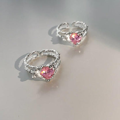 Pink Heart Ring (Solid Silver) - Hypoallergenic - Abbott Atelier