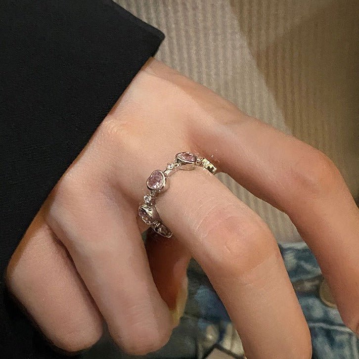 Pink Heart Ring (Solid Silver) - Hypoallergenic - Abbott Atelier