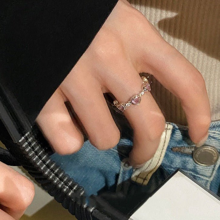Pink Heart Ring (Solid Silver) - Hypoallergenic - Abbott Atelier