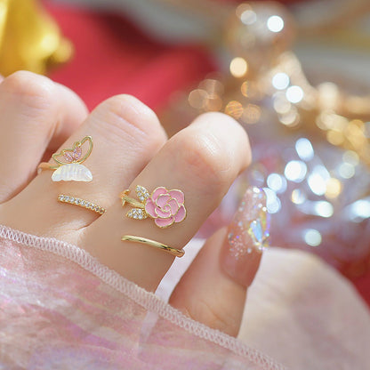 Pink Rose Ring - Lora - Gold - Plated - Abbott Atelier