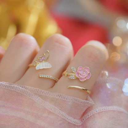 Pink Rose Ring - Lora - Gold - Plated - Abbott Atelier