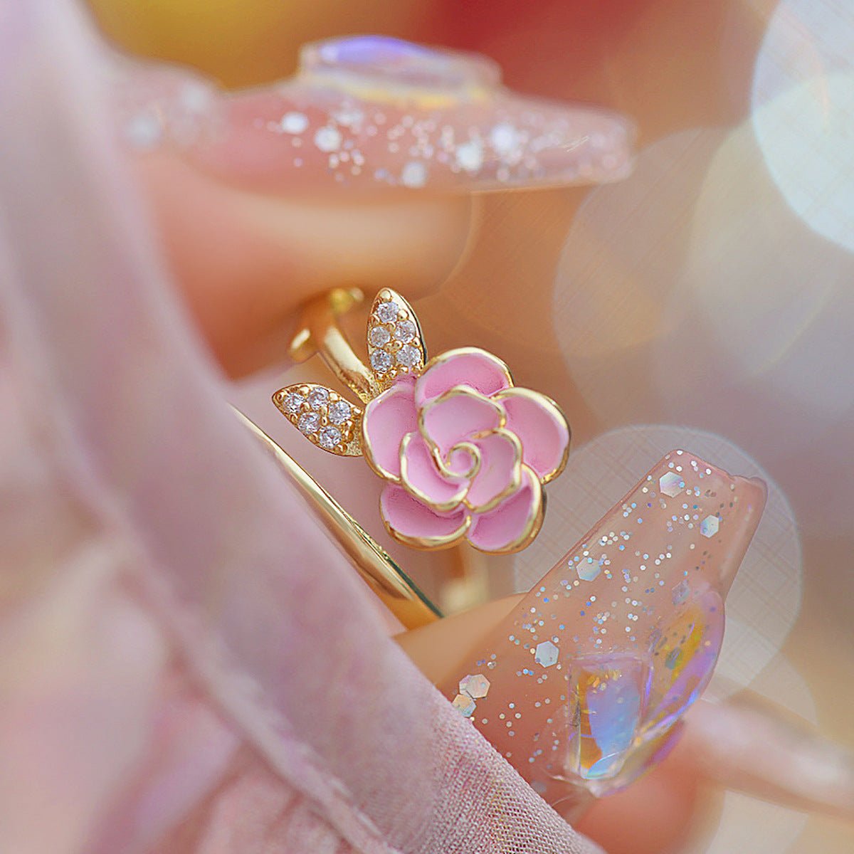Pink Rose Ring - Lora - Gold - Plated - Abbott Atelier