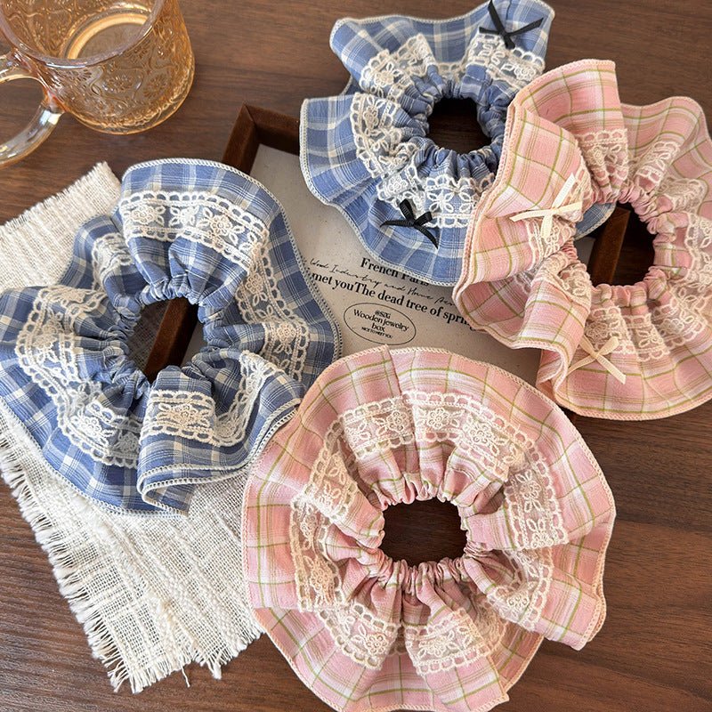 Plaid Bow Scrunchie (2 Colors) - For Hair - Abbott Atelier