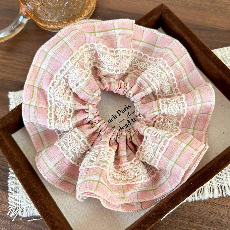 Plaid Bow Scrunchie (2 Colors) - For Hair - Abbott Atelier