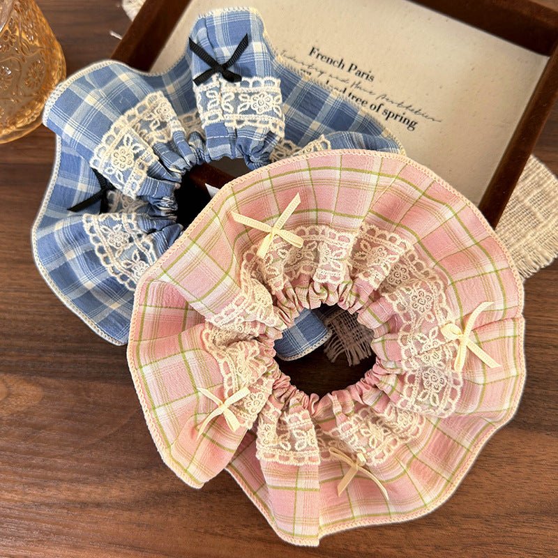 Plaid Bow Scrunchie (2 Colors) - For Hair - Abbott Atelier