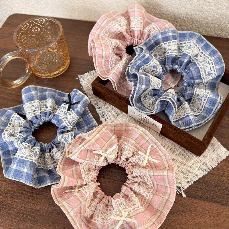 Plaid Bow Scrunchie (2 Colors) - For Hair - Abbott Atelier