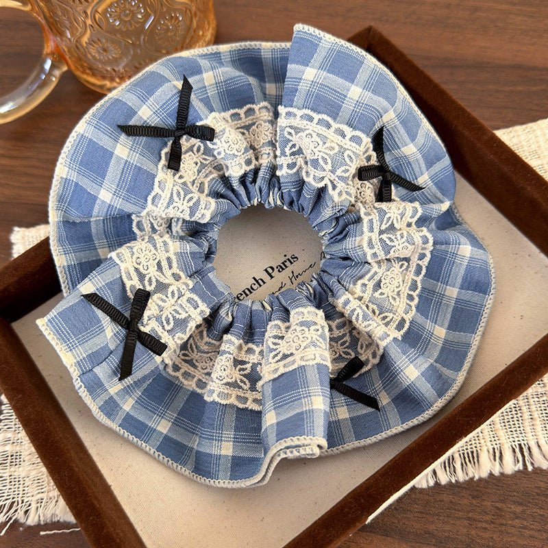 Plaid Bow Scrunchie (2 Colors) - For Hair - Abbott Atelier