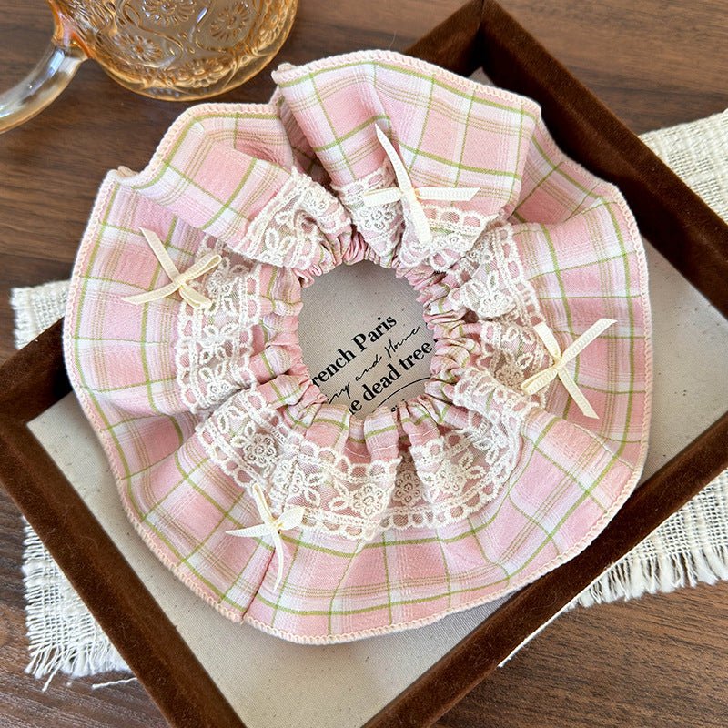 Plaid Bow Scrunchie (2 Colors) - For Hair - Abbott Atelier