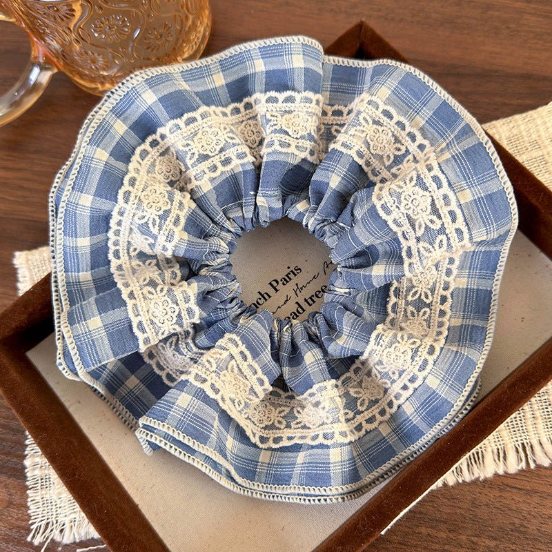 Plaid Bow Scrunchie (2 Colors) - For Hair - Abbott Atelier