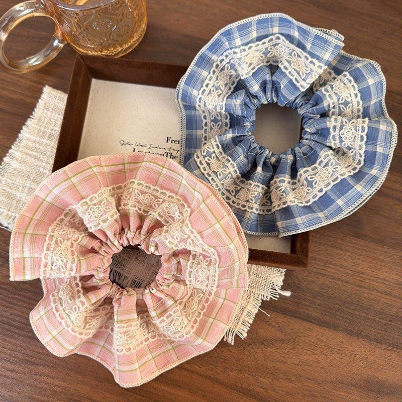 Plaid Bow Scrunchie (2 Colors) - For Hair - Abbott Atelier