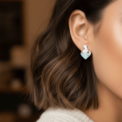 Polar Bear Earrings - Hypoallergenic - Abbott Atelier