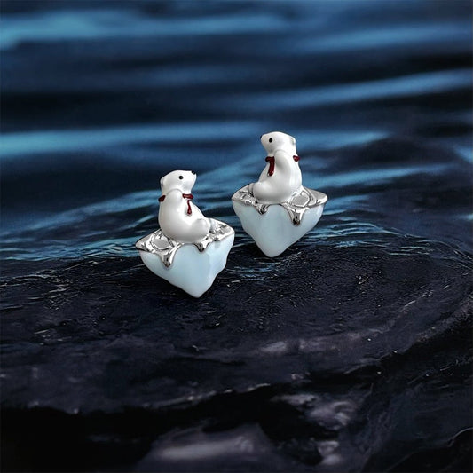 Polar Bear Earrings - Hypoallergenic - Abbott Atelier