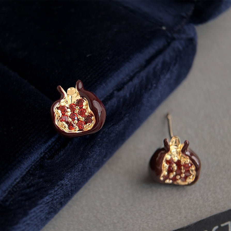 Pomegranate Stud Earrings - Hypoallergenic - Abbott Atelier