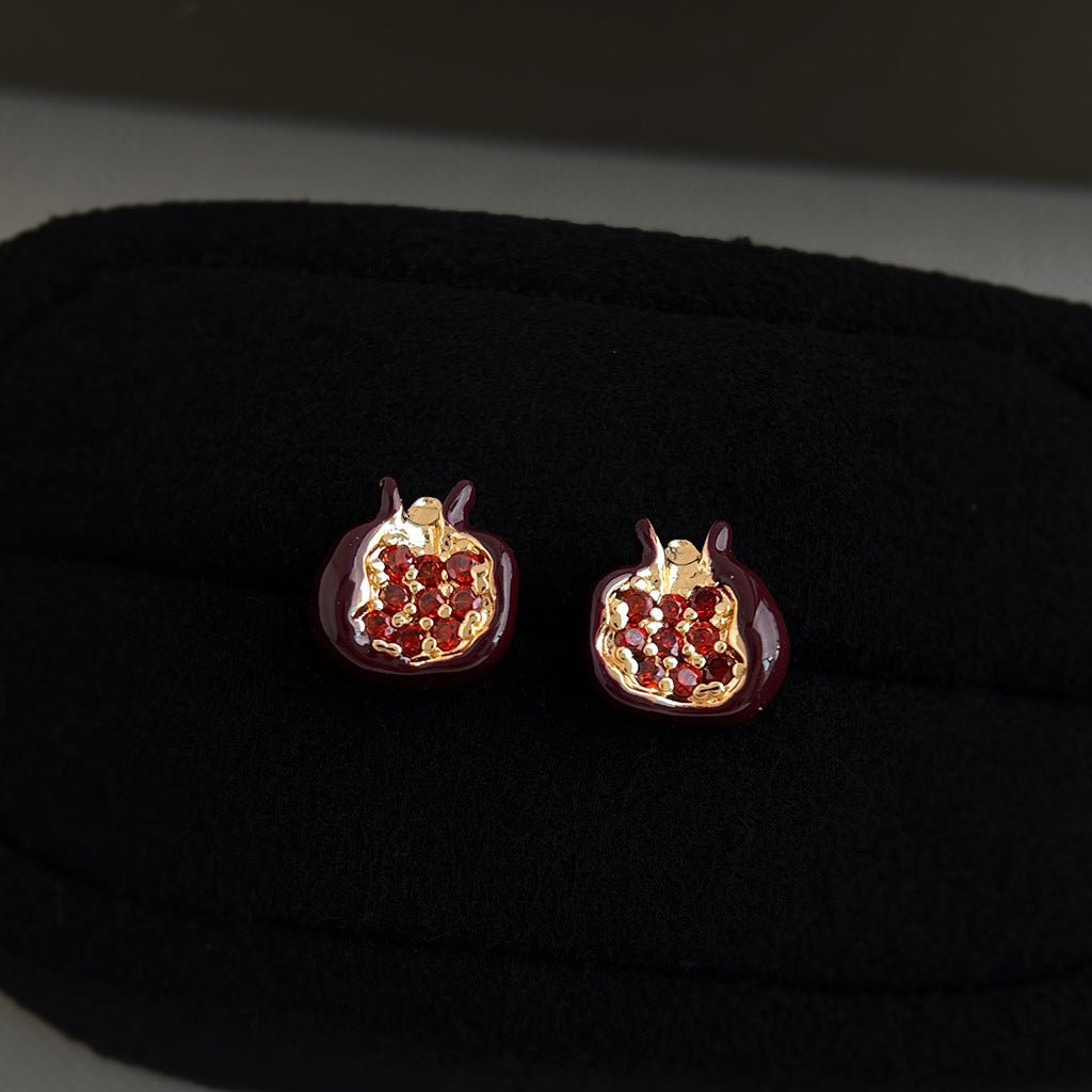 Pomegranate Stud Earrings - Hypoallergenic - Abbott Atelier