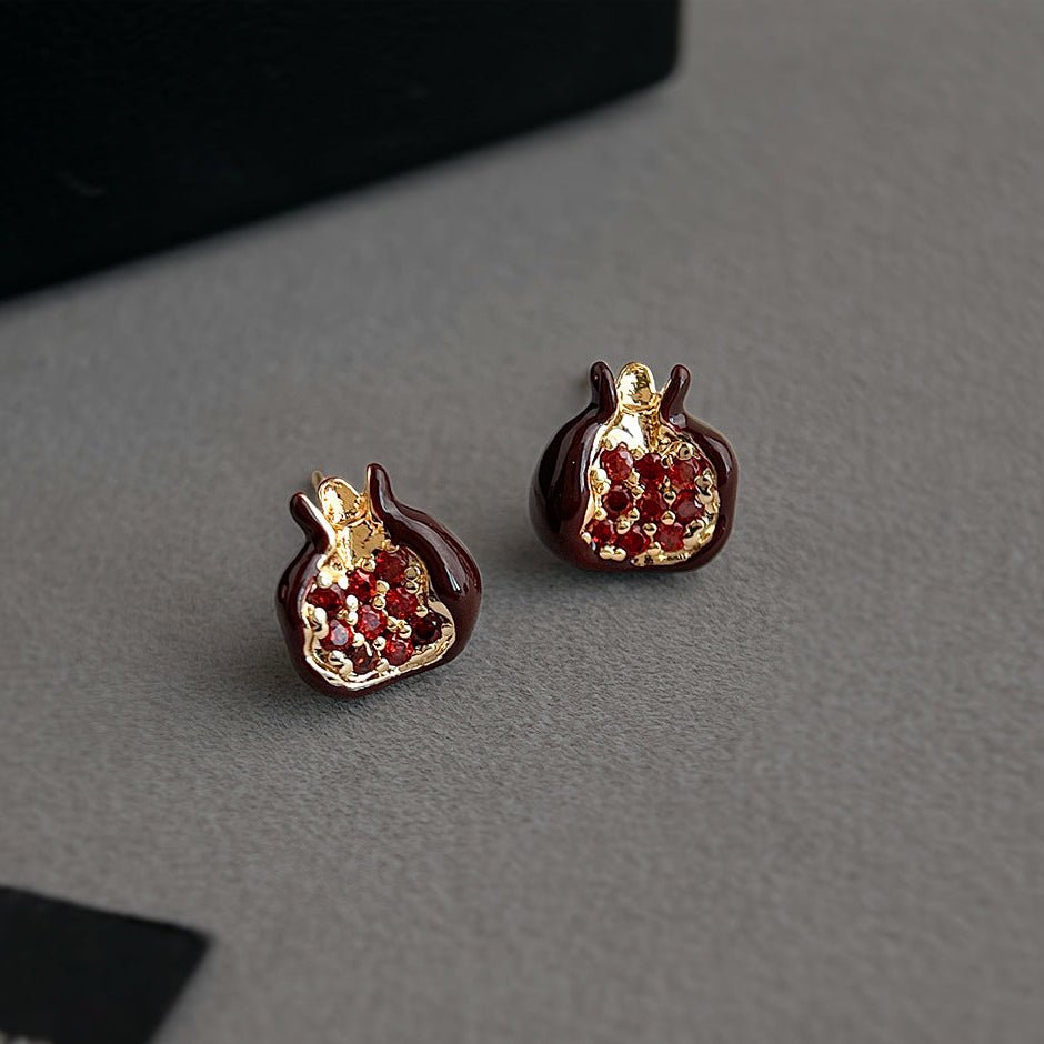 Pomegranate Stud Earrings - Hypoallergenic - Abbott Atelier