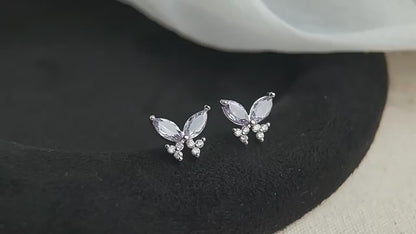 Purple Butterfly Stud Earrings