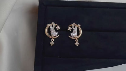 Moon Bunny Earrings