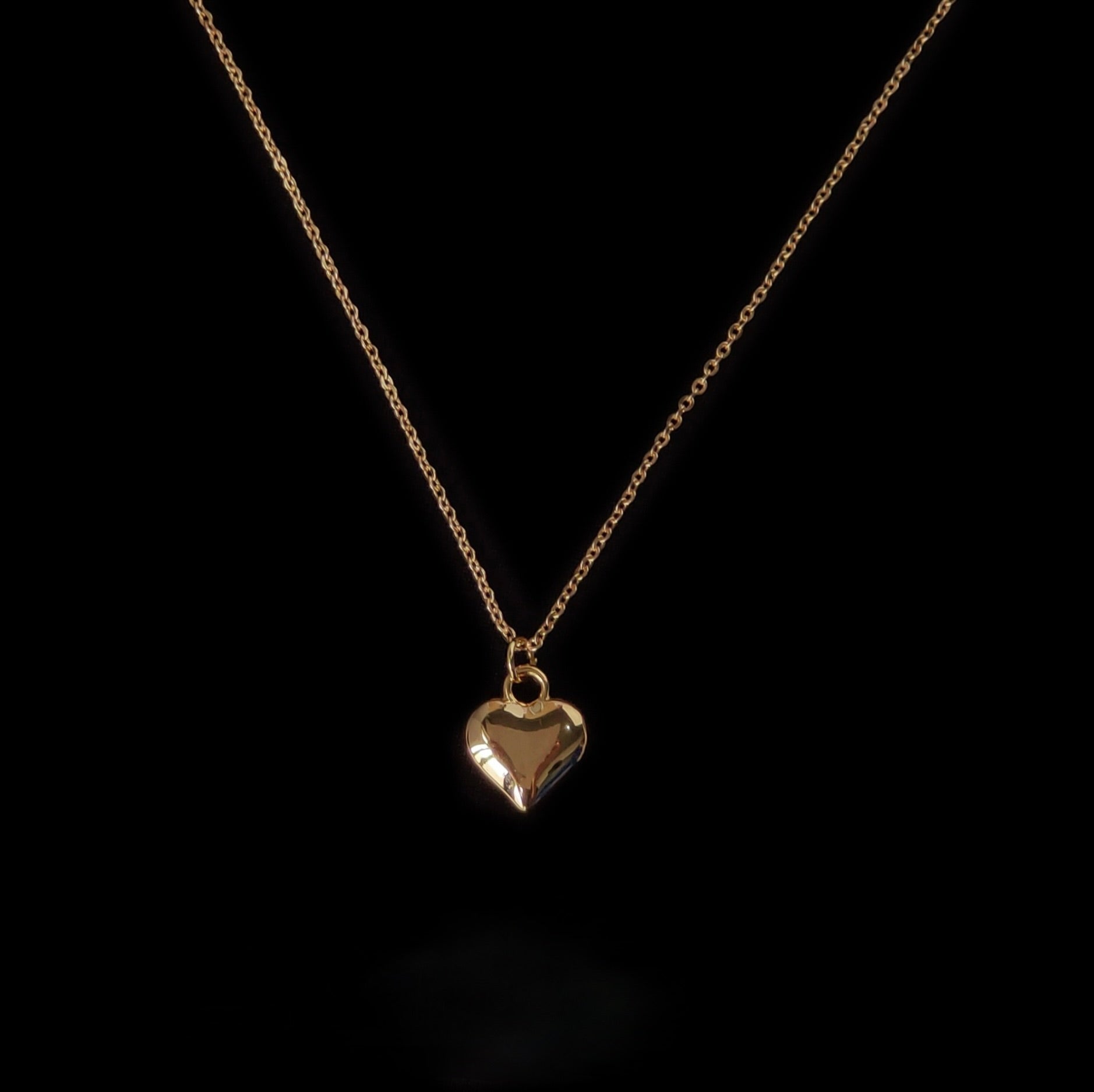 Puffy Heart Necklace - Gold - Plated - Abbott Atelier