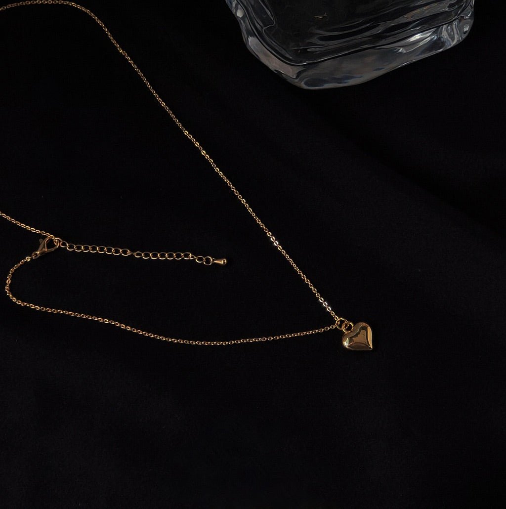 Puffy Heart Necklace - Gold - Plated - Abbott Atelier