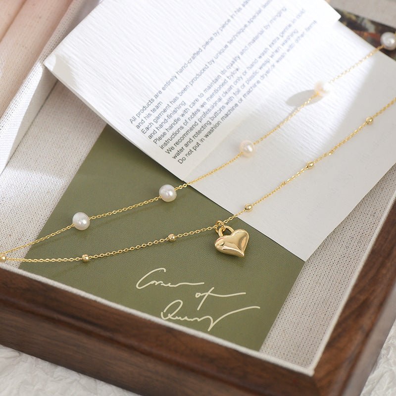 Puffy Heart Necklace - Lizzy - Gold Plated - Abbott Atelier