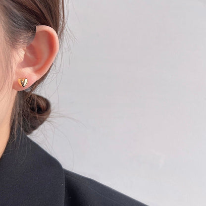 Puffy Heart Stud Earrings - Hypoallergenic - Abbott Atelier