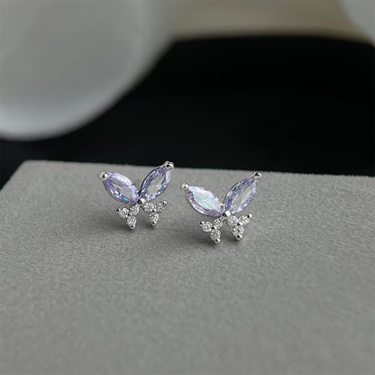 Purple Butterfly Stud Earrings - Hypoallergenic - Abbott Atelier