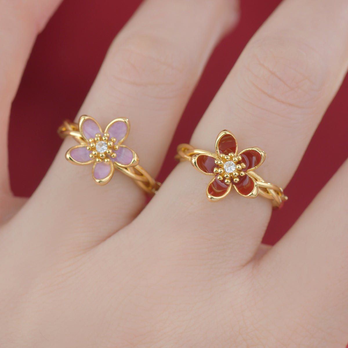 Purple Primrose Ring - Gold - Plated - Abbott Atelier