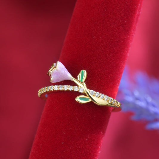 Purple Rose Ring - Gold - Plated - Abbott Atelier