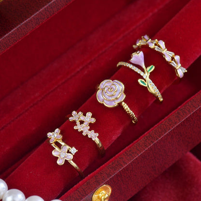 Purple Rose Ring - Gold - Plated - Abbott Atelier