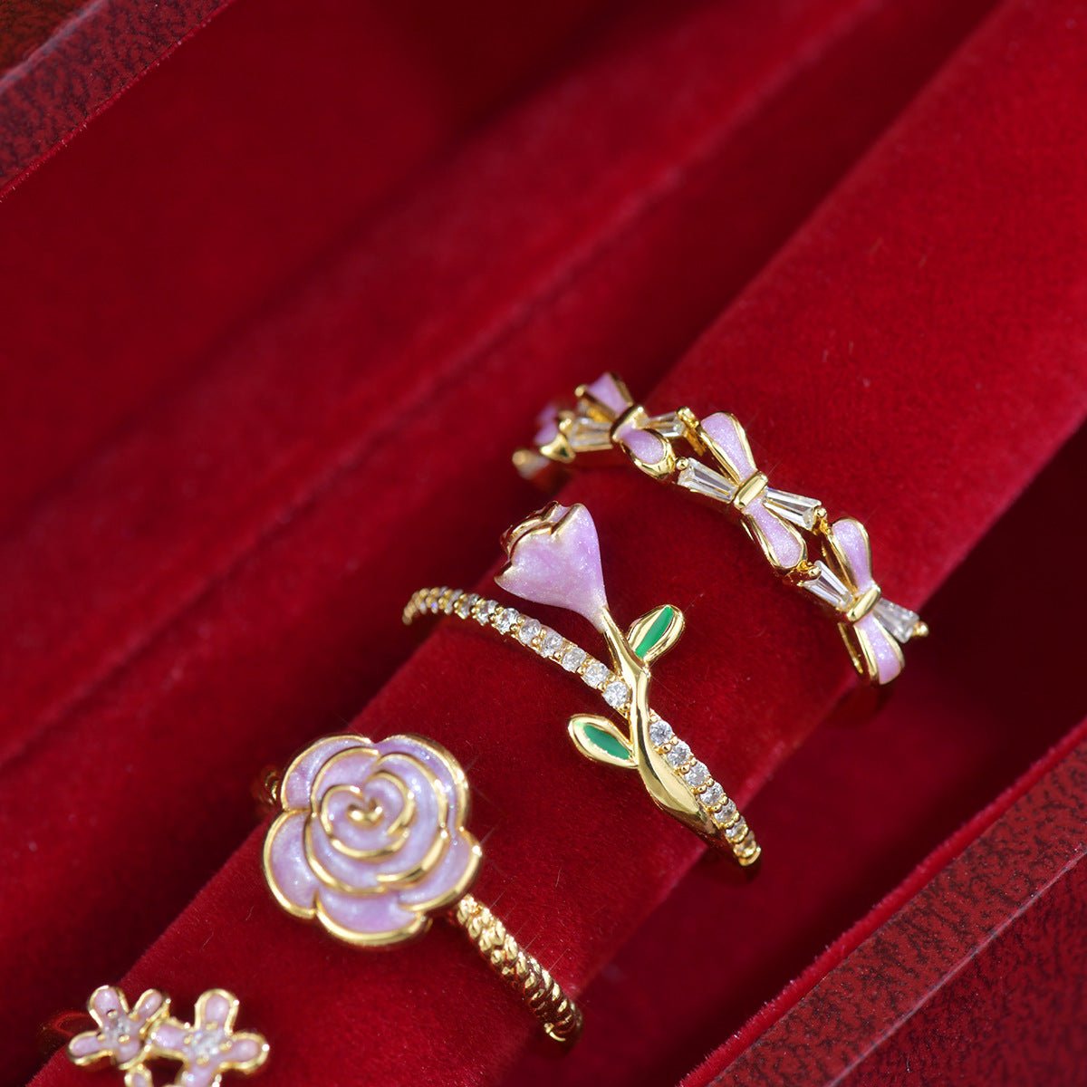 Purple Rose Ring - Gold - Plated - Abbott Atelier