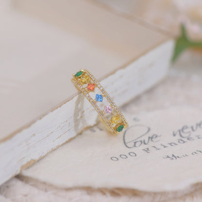 Rainbow Gemstone Ring - Gold - Plated - Abbott Atelier