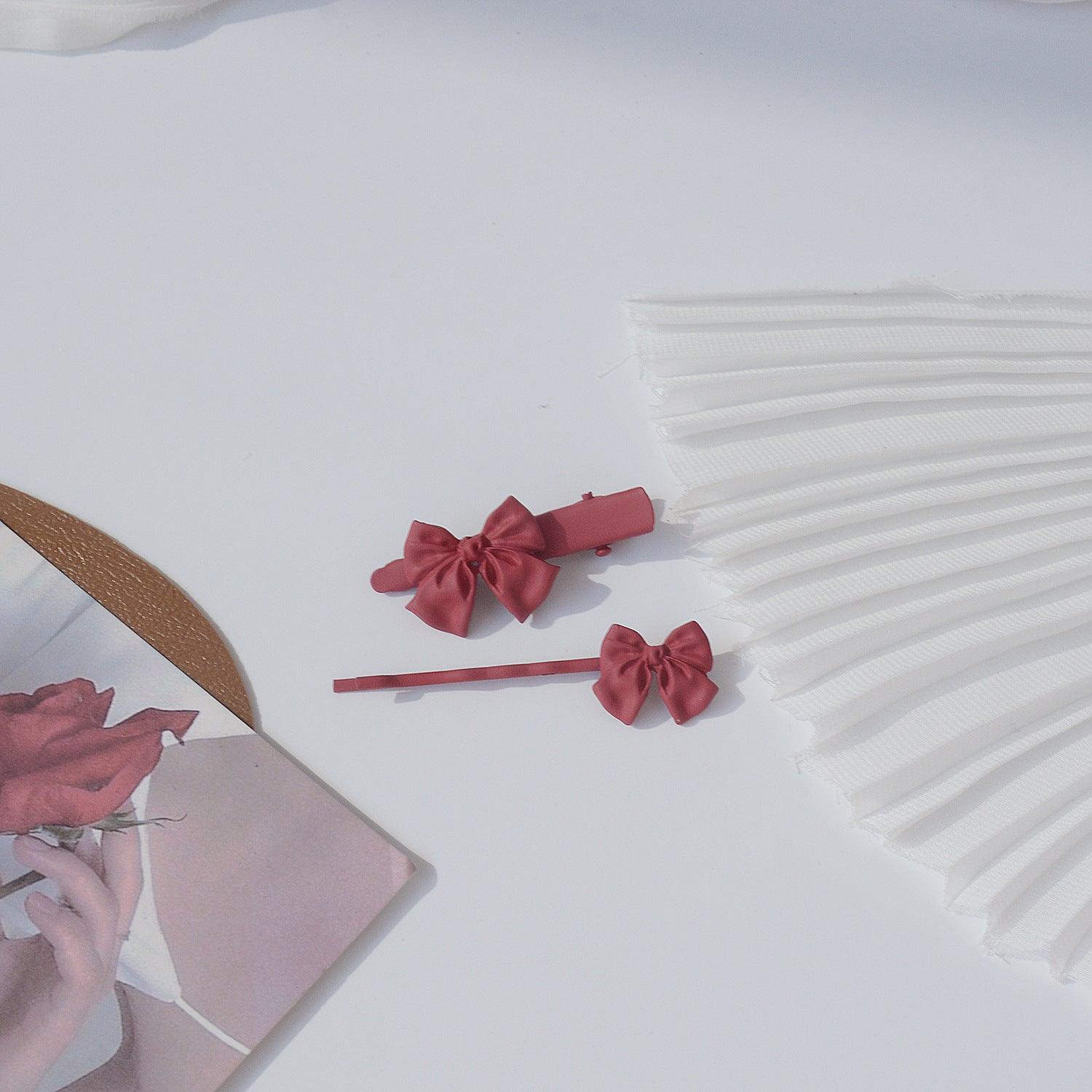 Red Bow Hair Clip (2 Styles) - For Hair - Abbott Atelier