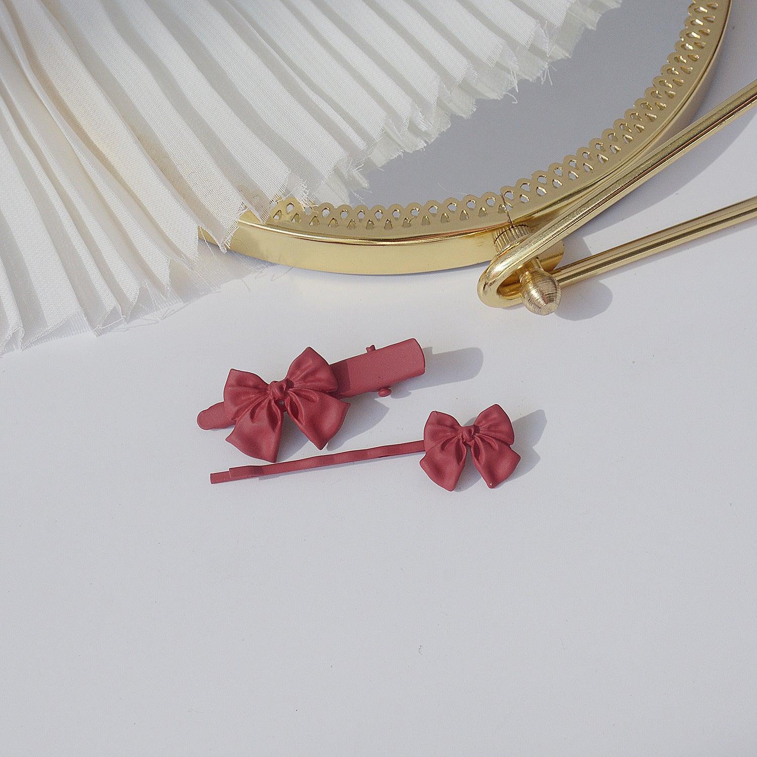 Red Bow Hair Clip (2 Styles) - For Hair - Abbott Atelier