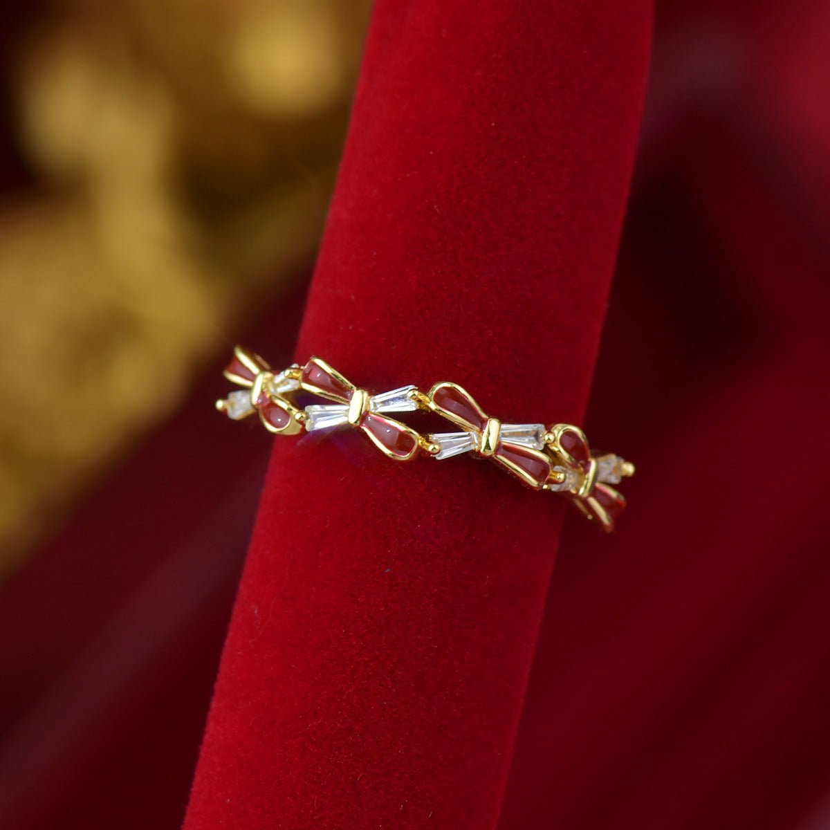 Red Bow Ring - Gold - Plated - Abbott Atelier
