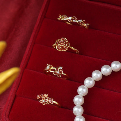 Red Camellia Ring - Gold - Plated - Abbott Atelier