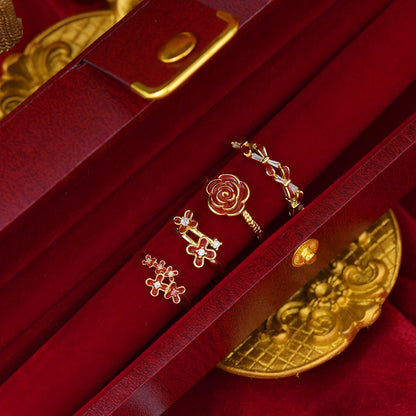 Red Pentas Ring - Gold - Plated - Abbott Atelier