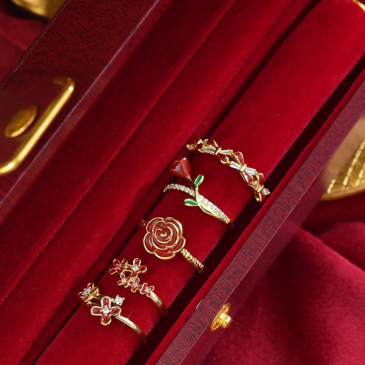 Red Pentas Ring - Gold - Plated - Abbott Atelier