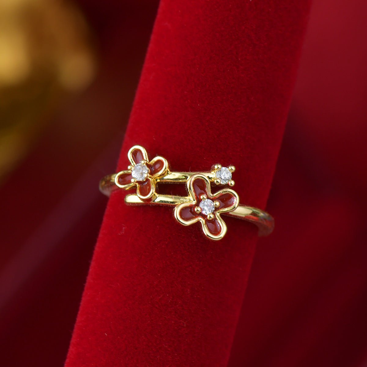 Red Pentas Ring - Gold - Plated - Abbott Atelier