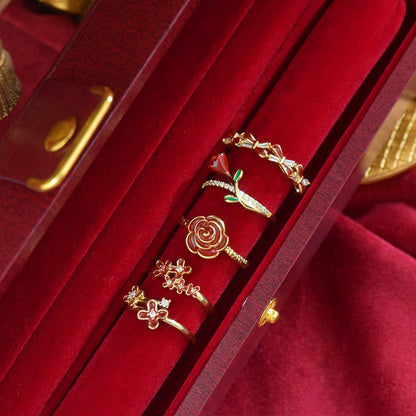 Red Rose Ring - Gold - Plated - Abbott Atelier