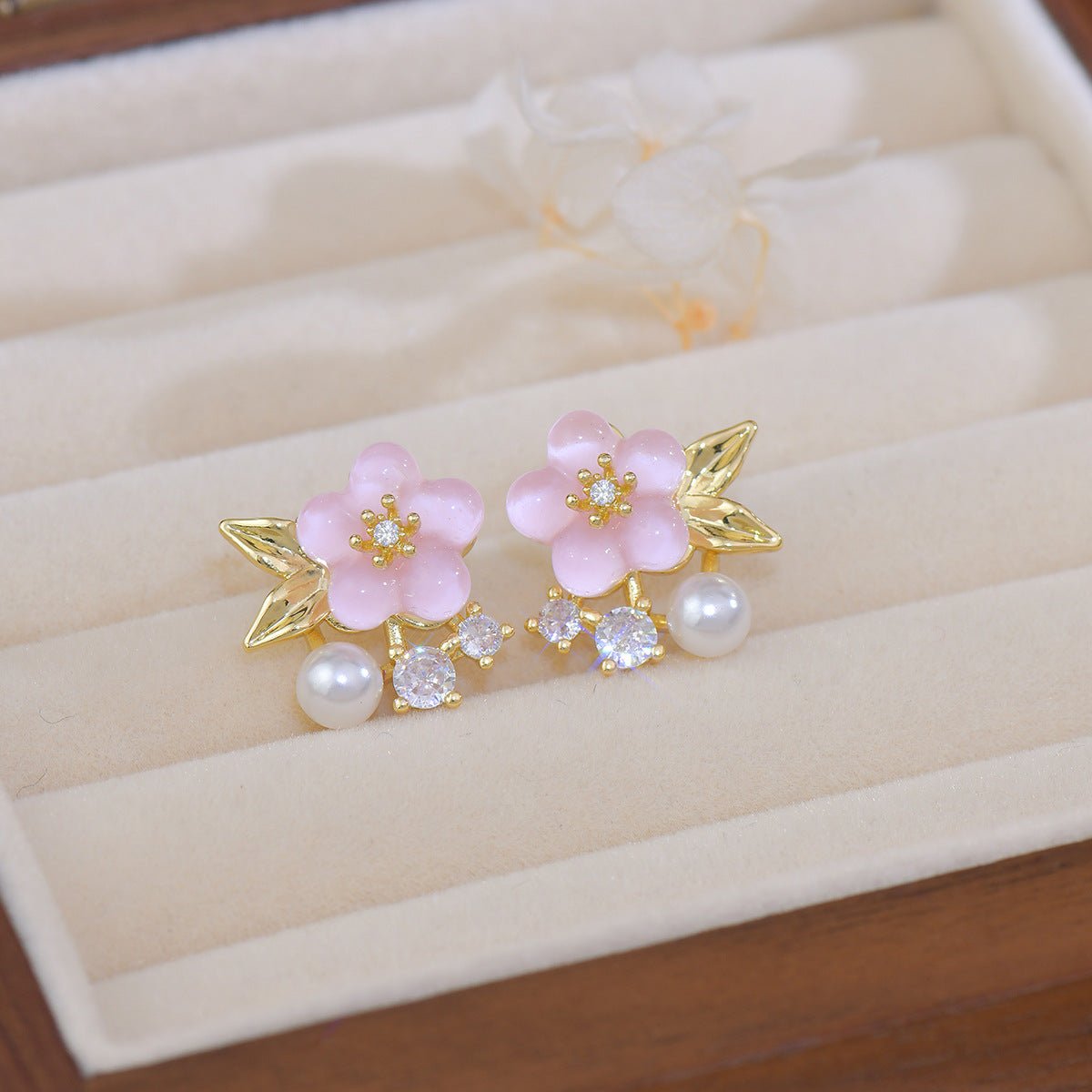 Rina Cherry Blossom Earrings - Gold - Plated - Abbott Atelier