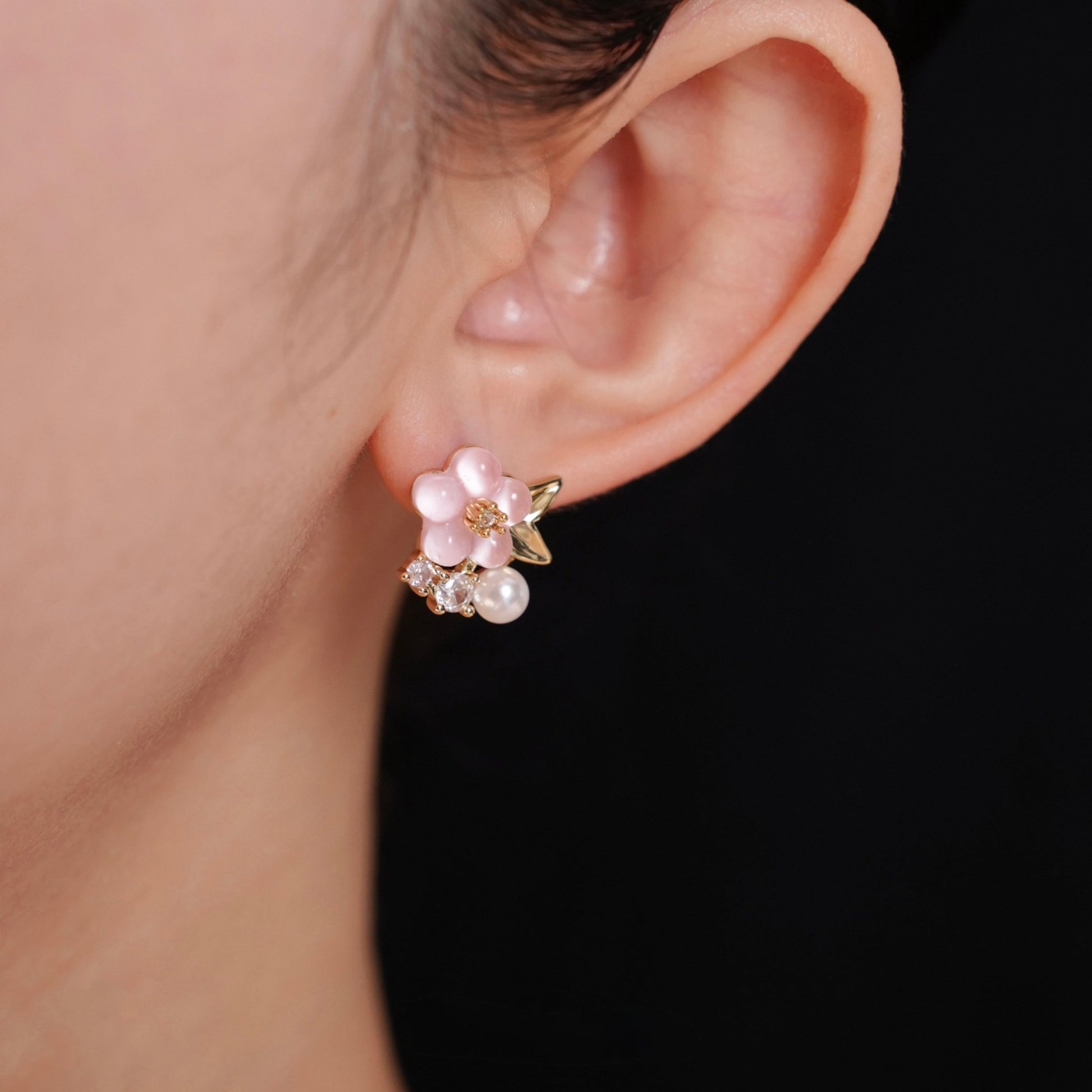 Rina Cherry Blossom Earrings - Gold - Plated - Abbott Atelier