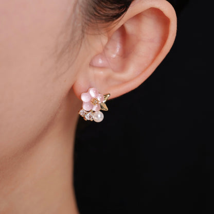 Rina Cherry Blossom Earrings - Gold - Plated - Abbott Atelier