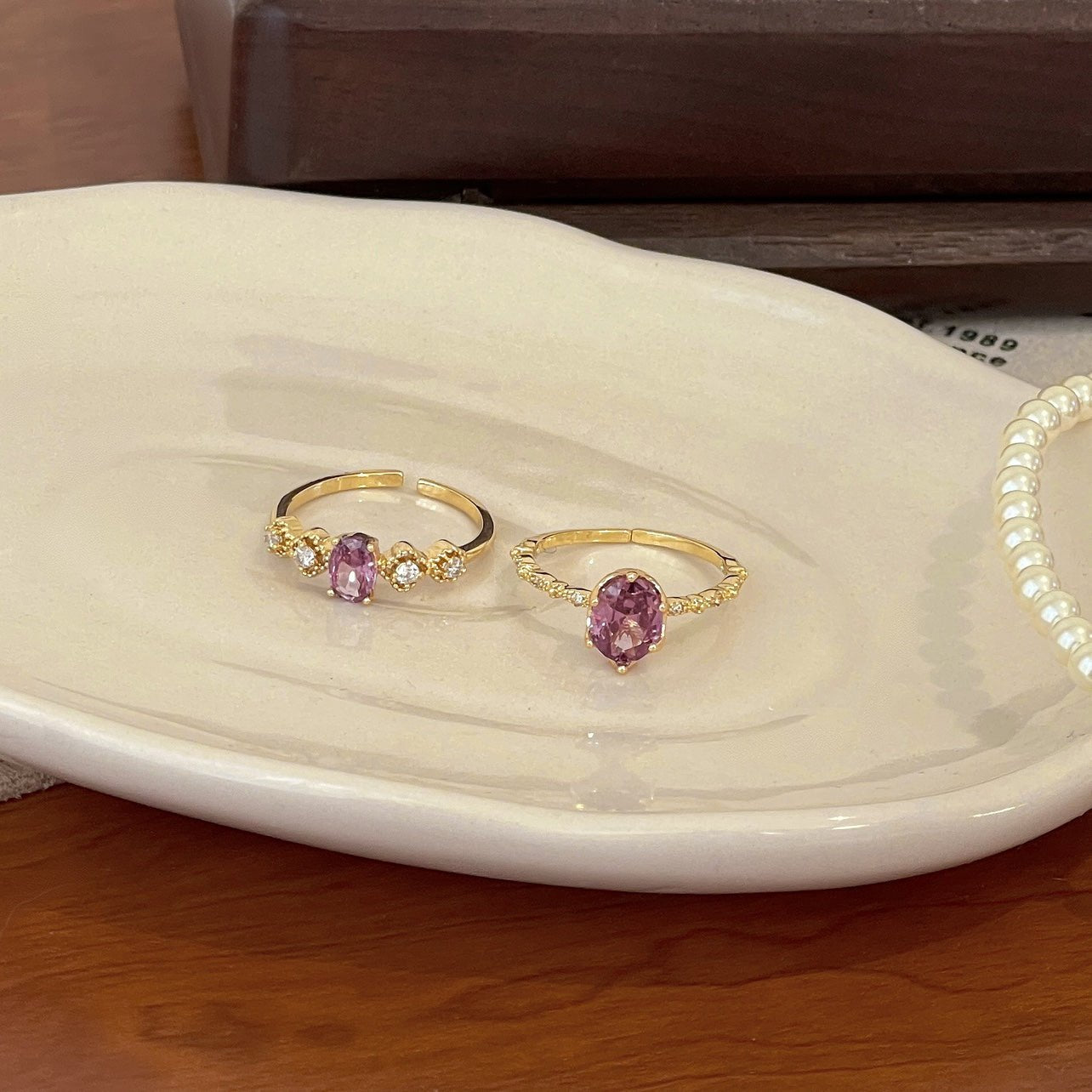 Rococo Amethyst Ring - Gold - Plated - Abbott Atelier