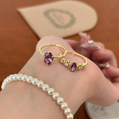 Rococo Amethyst Ring - Gold - Plated - Abbott Atelier