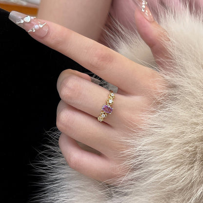 Rococo Amethyst Ring - Gold - Plated - Abbott Atelier